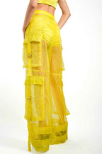 Citron Organza Utility Trousers – Translucent Cargo Edit | VybTheory