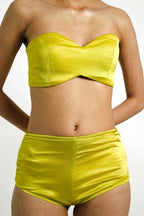 Citron Satin Bralette – Sleek Underlayer | VYB Theory