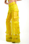 Citron Organza Utility Trousers – Translucent Cargo Edit | VybTheory