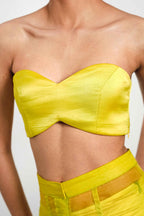 Citron Satin Bralette – Sleek Underlayer | VYB Theory
