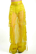 Citron Organza Utility Trousers – Translucent Cargo Edit | VybTheory