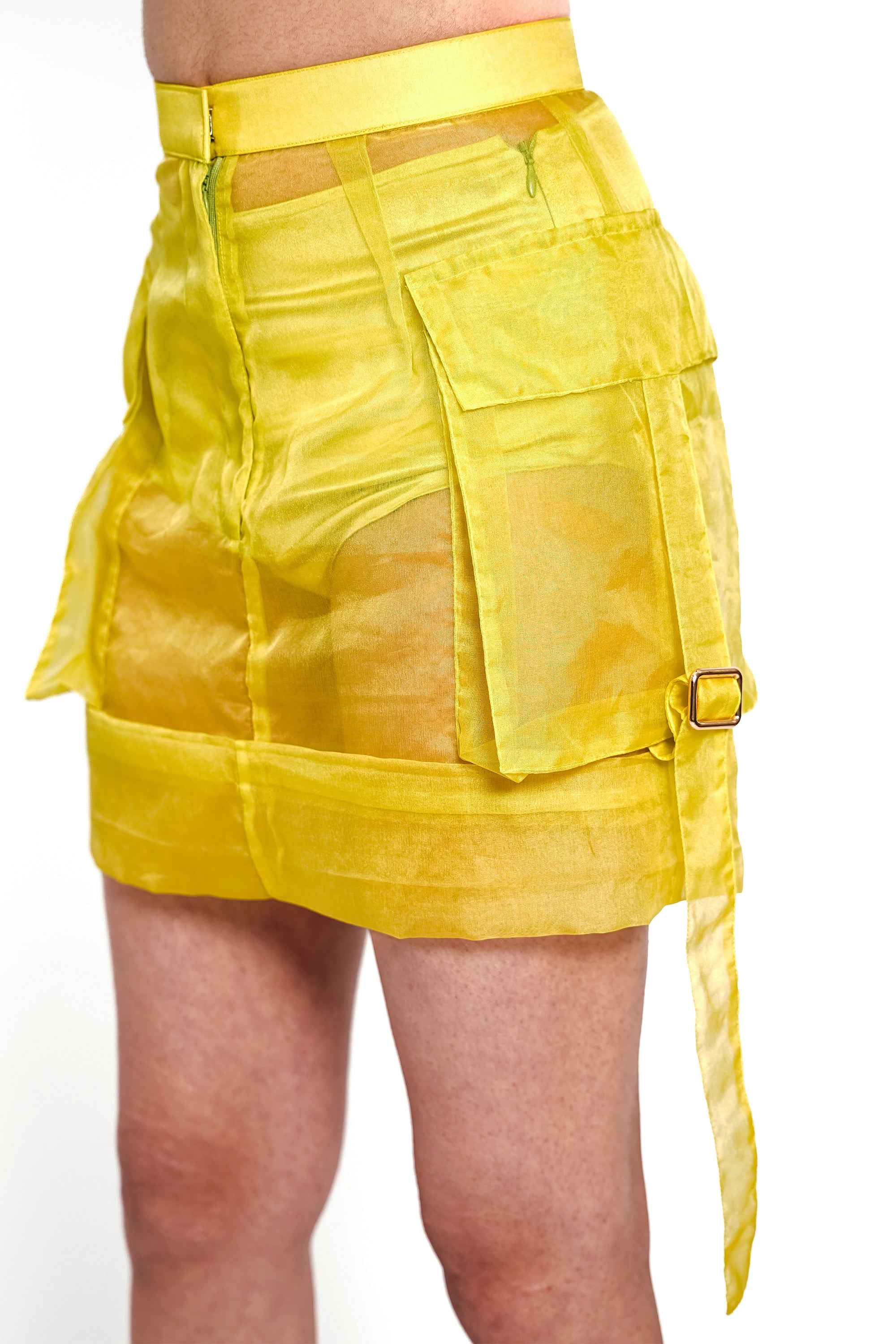 Citron Organza Corset & Utility Skirt Co-Ord Set – Elevation Layer | VybTheory