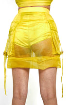 Citron Organza Utility Skirt – Translucent Pocket Edit | VybTheory