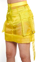 Citron Organza Utility Skirt – Translucent Pocket Edit | VybTheory