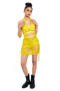 Citron Organza Utility Skirt – Translucent Pocket Edit | VybTheory