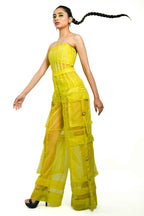 Citron Organza Boned Bustier – Striated Lumière | VybTheory