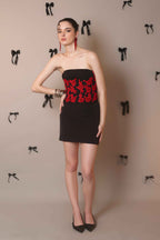 Scarlet Bloom Corset Belt – Embroidered Floral Waist Cincher - Vybtheory