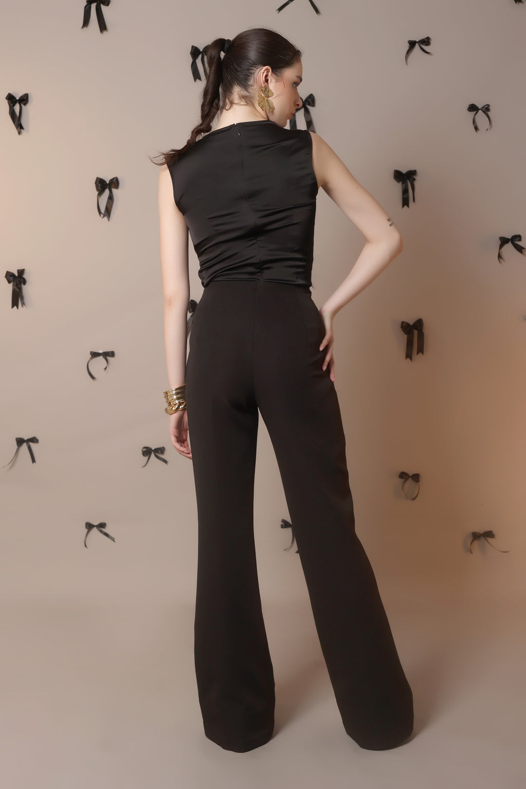 Chain Reaction Flared Trousers – Dual Metal Detail