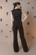 Chain Reaction Flared Trousers – Dual Metal Detail - Vybtheory