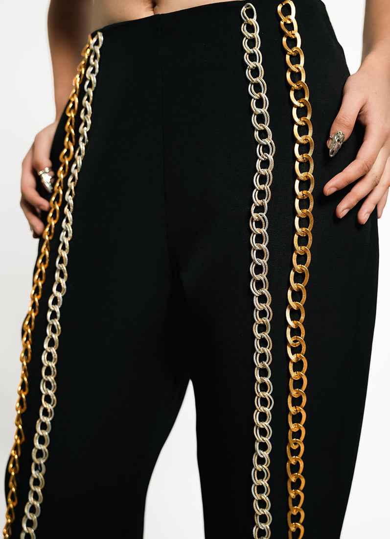 Eclipse Ruffle Co-Ord Set – Noir Contrast Chain Edit | VybTheory