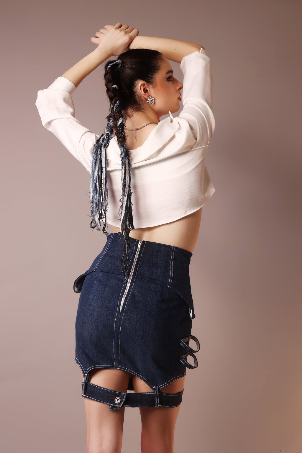 Deconstructed Denim Strap Skirt – Indigo Architect
