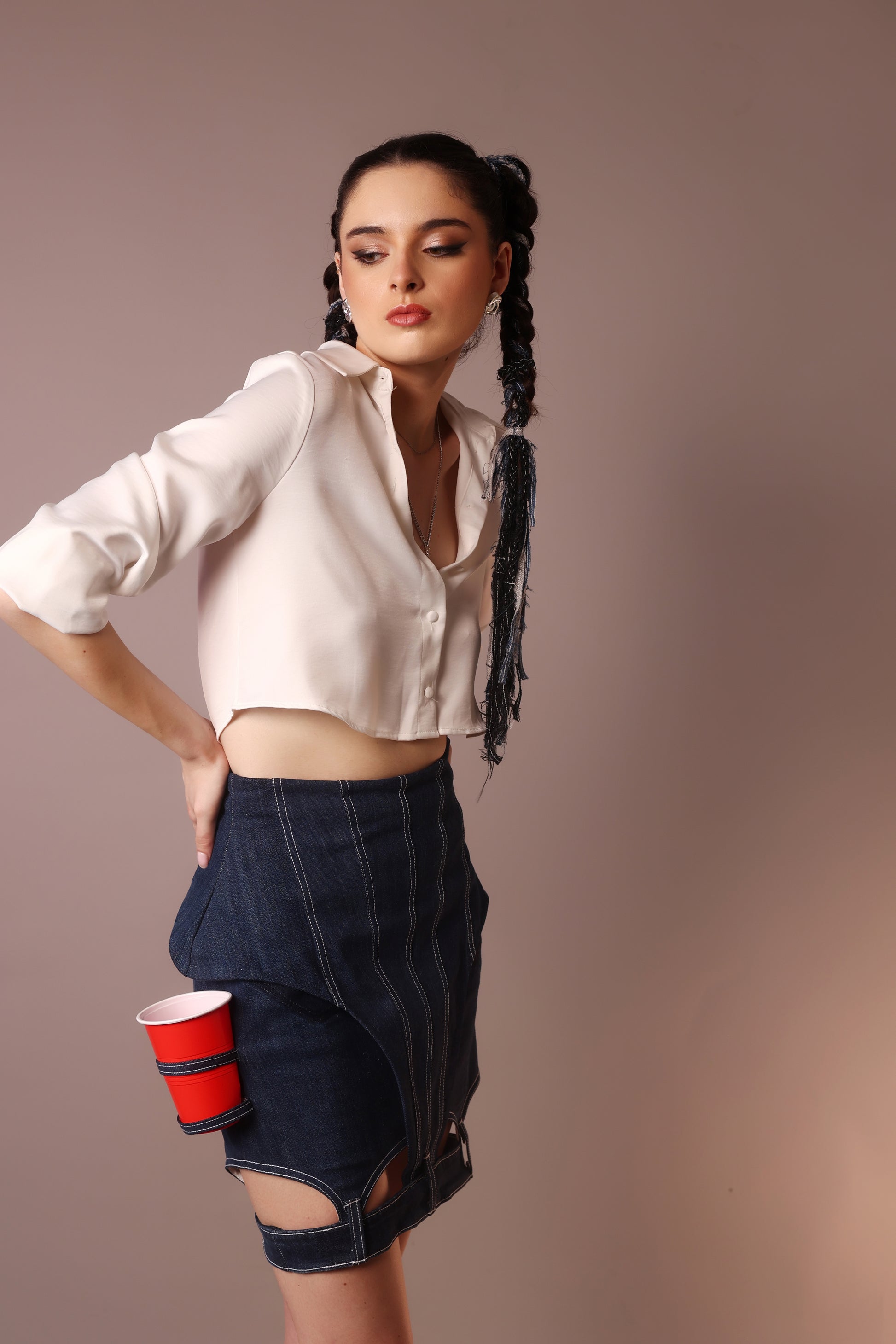 Deconstructed Denim Strap Skirt – Indigo Architect