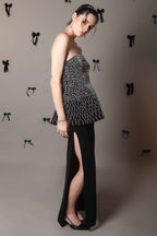 Sculpt Flare Corset Top – Mono Dash - Vybtheory