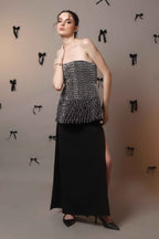 Sculpt Flare Corset Top – Mono Dash - Vybtheory