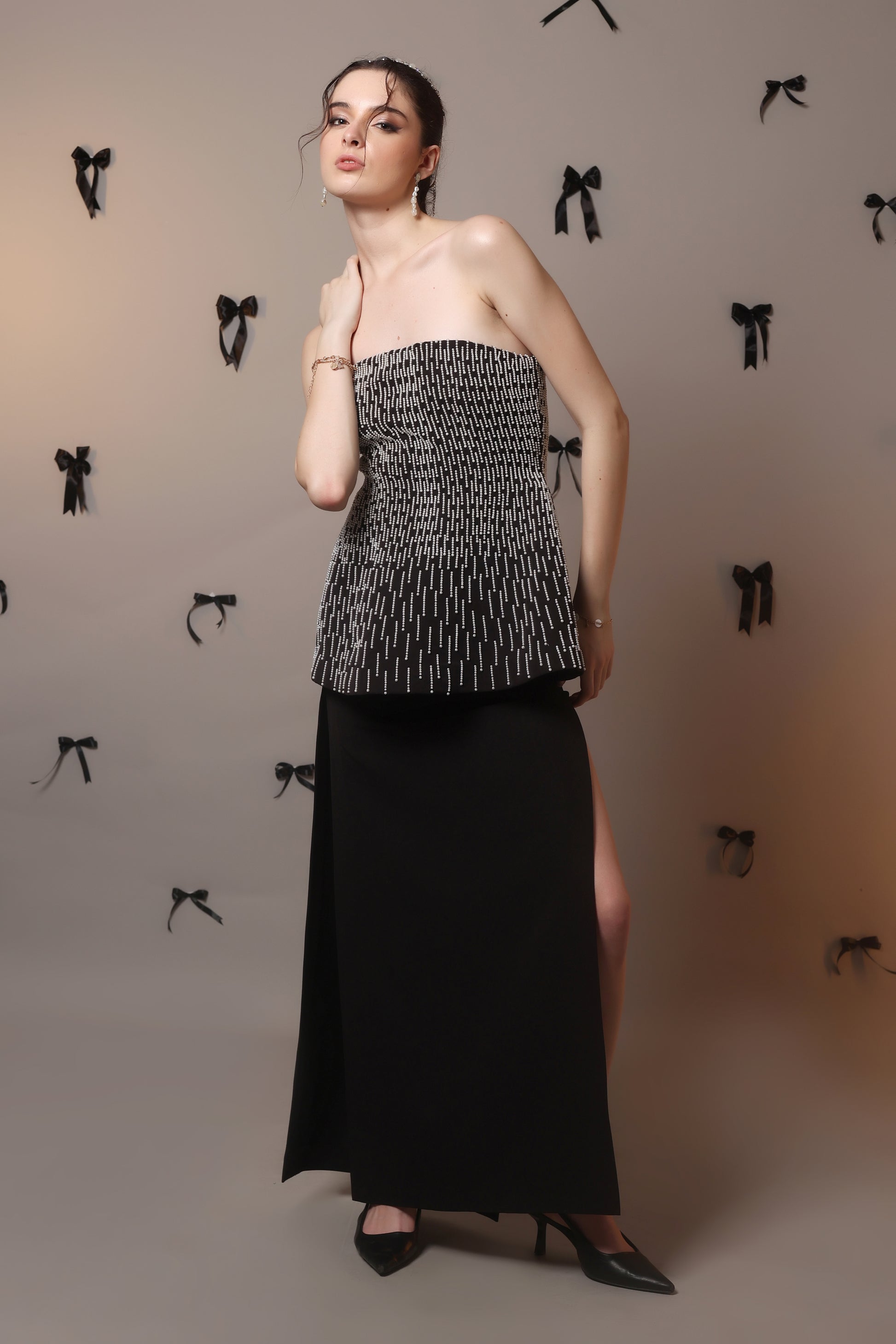 Sculpt Flare Corset Top – Mono Dash