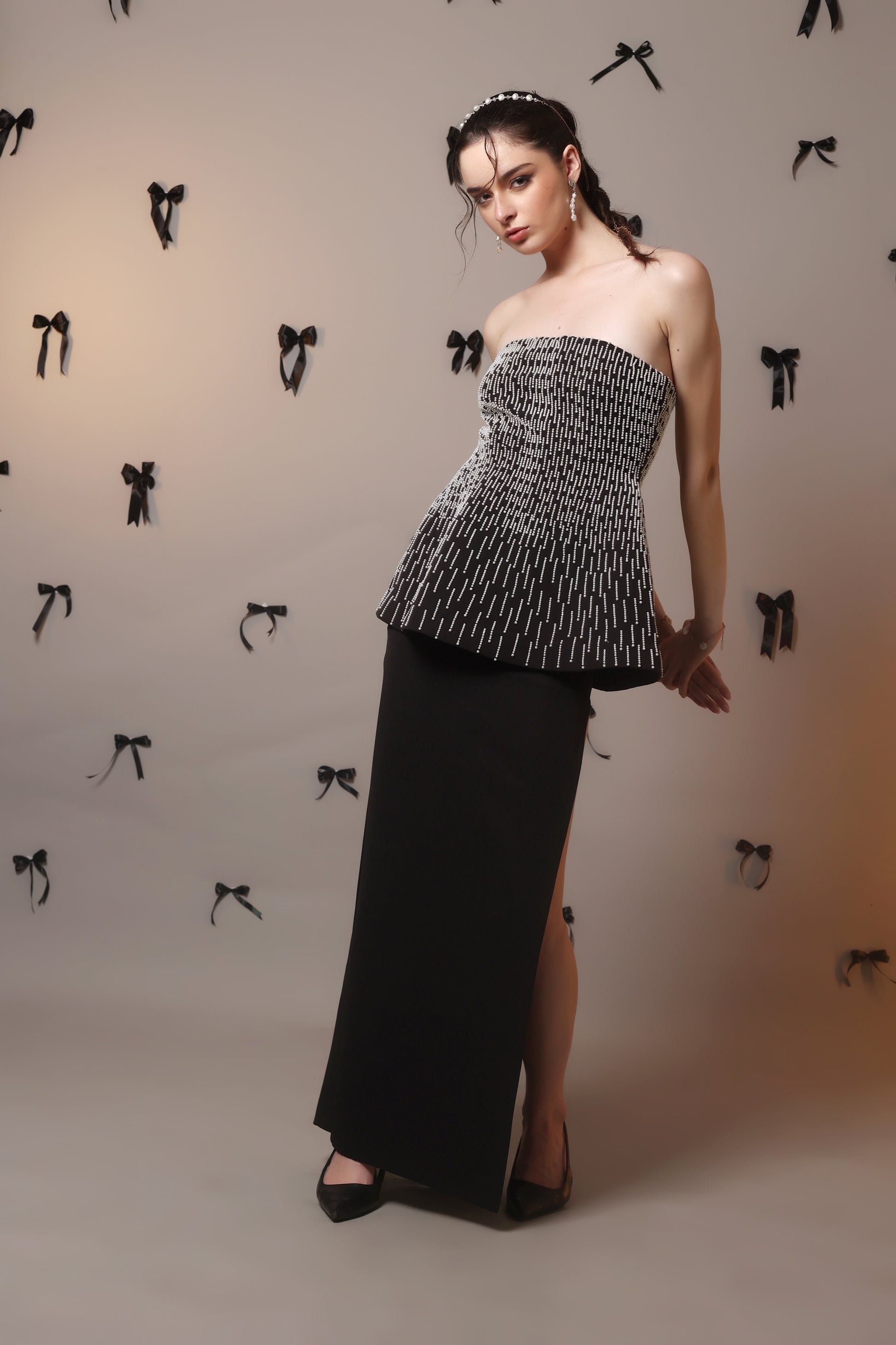 Sculpt Flare Corset Top – Mono Dash