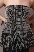 Sculpt Flare Corset Top – Mono Dash - Vybtheory