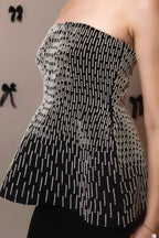 Sculpt Flare Corset Top – Mono Dash - Vybtheory