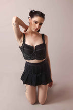 Braided Contour Bralette – Black Stitch - Vybtheory