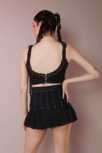 Braided Contour Bralette – Black Stitch - Vybtheory